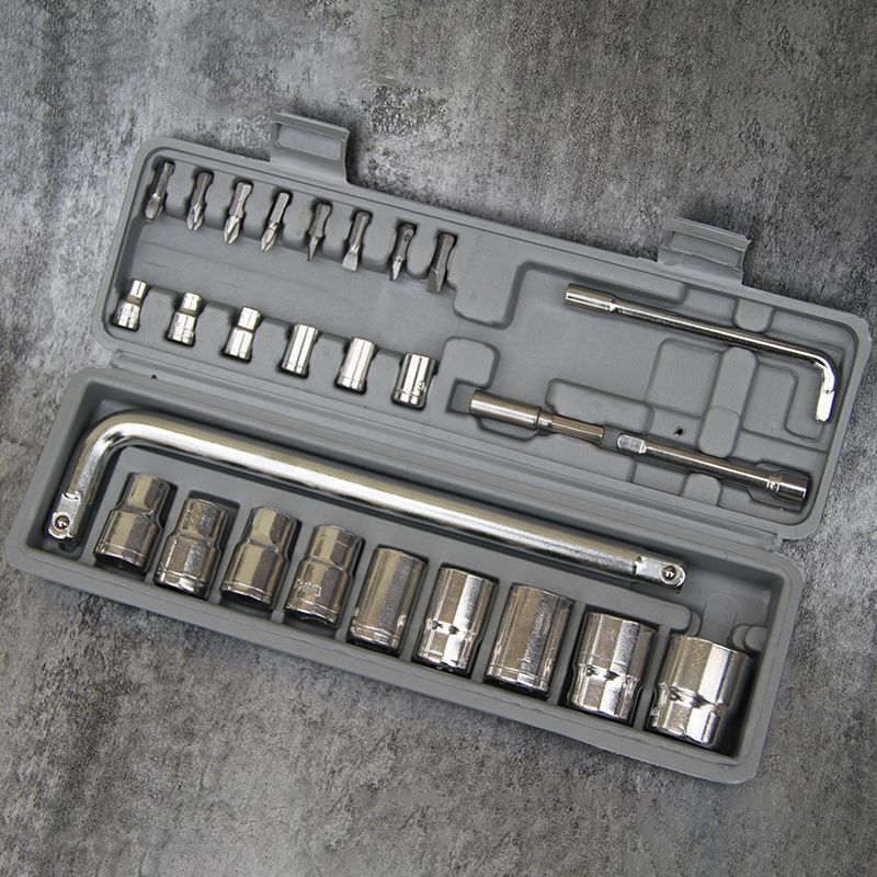 27-Piece Auto Repair Labor-Saving Tool Set Socket Bit Sleeve Wrench Car and Motorcycle Repair Household Tools