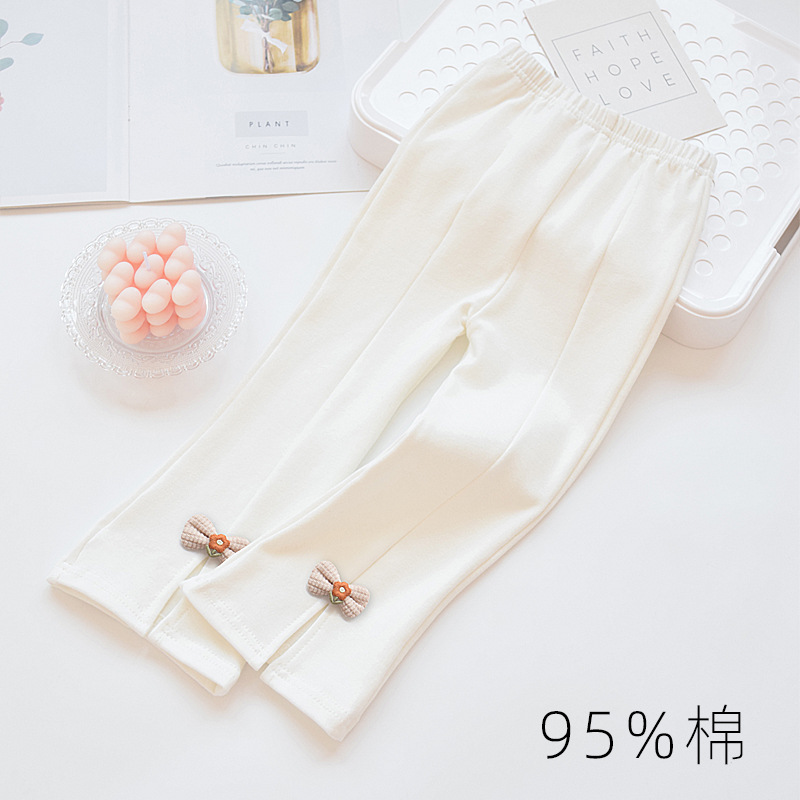 Primavera y otoño niñas leggings para niños pequeños niñas pantalones elásticos para bebés delgados y explosivos de estilo extranjero pantalones de boquilla