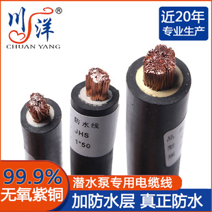 Chuanyang diving line single core jhs waterproof line factory supply fountain special cable submersible pump cable pure copper core