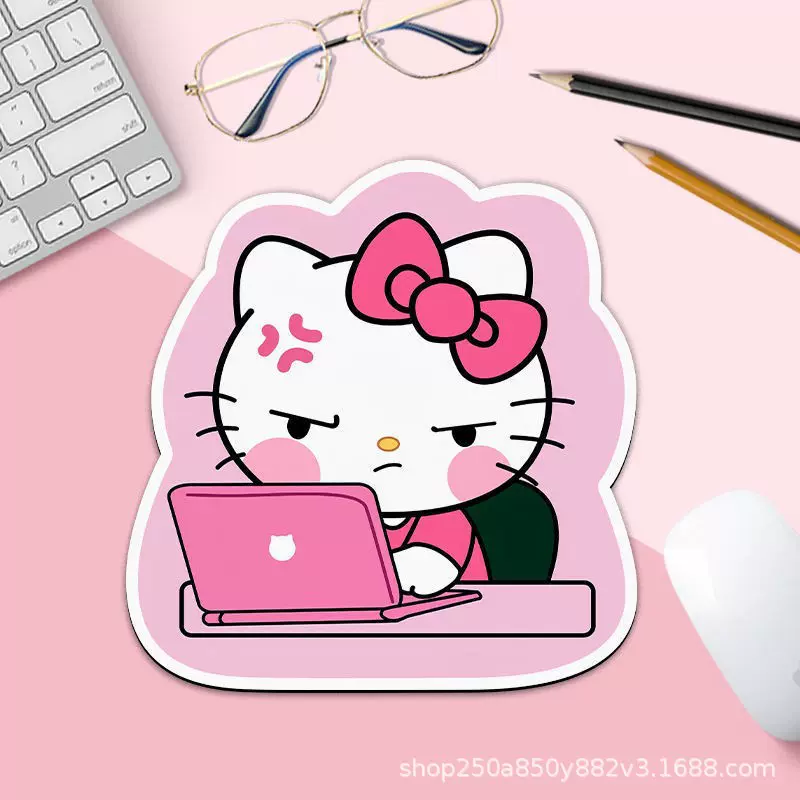 卡通凯蒂猫表情鼠标垫女生宿舍办公室桌面电脑桌垫键盘游戏垫子