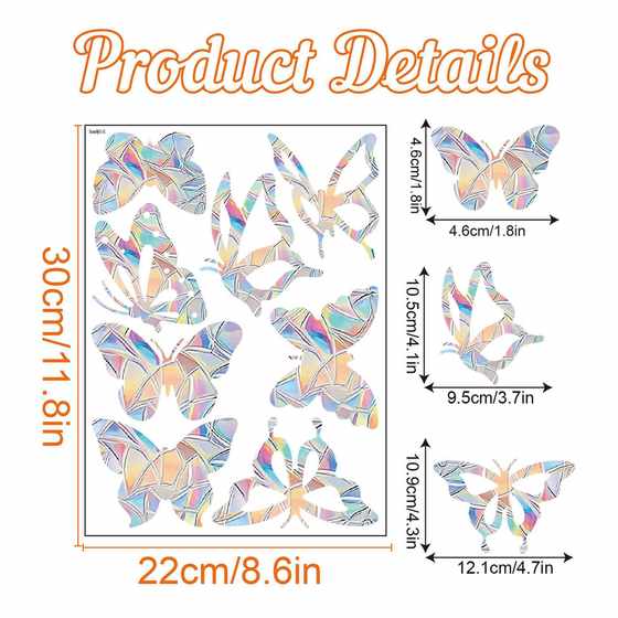 Cross-border Suncatcher Anti-collision Window Stickers Colorful Removable Window Decorative Stickers Warning Bird Electrostatic Glass Stickers