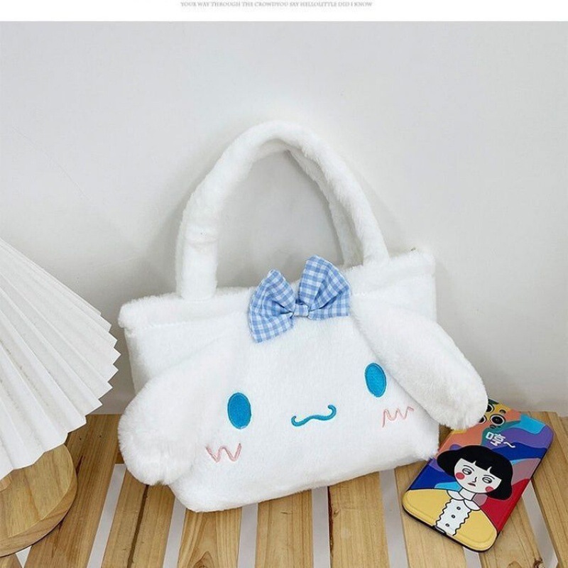 Cartoon high-value cute ins style makeup bag plush handbag wholesale cheap melody jade cinnamon dog bag