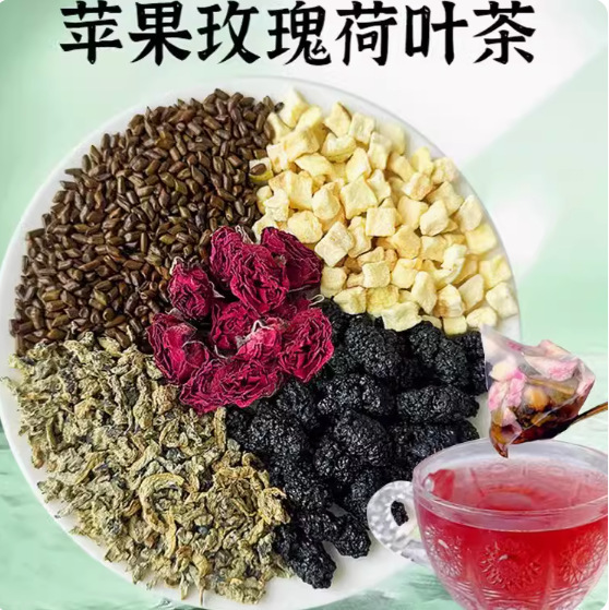 震え音の同じ種類のリンゴのバラのハスの葉のお茶の桑の実のオレンジの皮の女神の美しいお茶の工場は代行して札を貼って注文します。|undefined