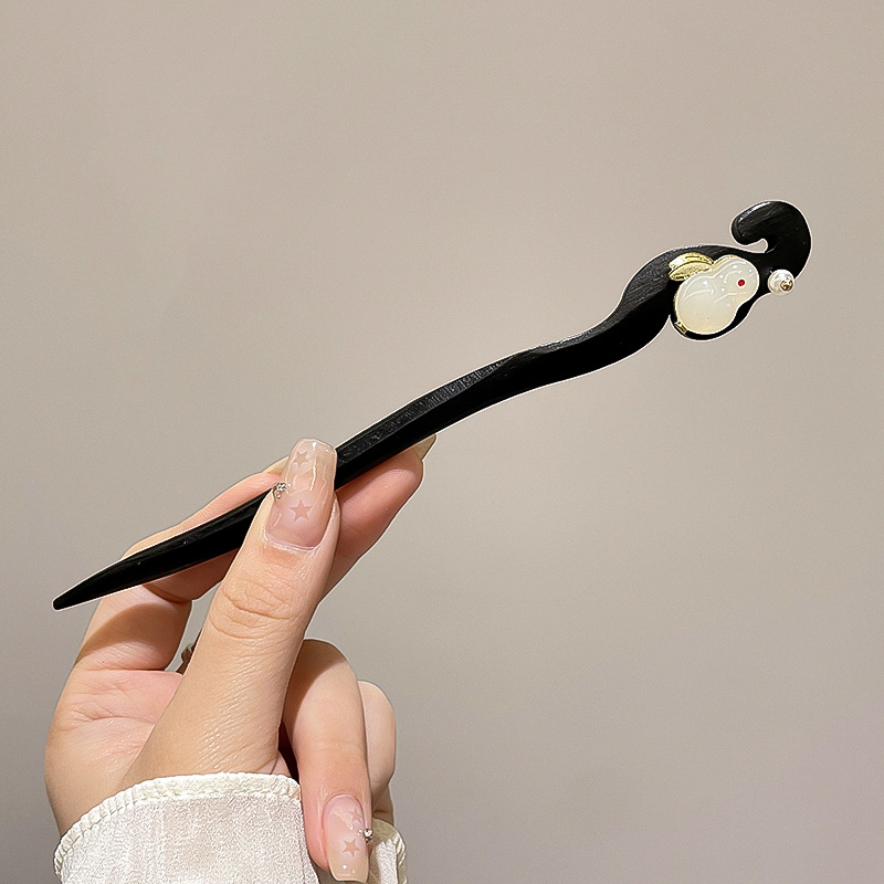 Pinzas de cabello de madera para mujeres nuevos pinzas de estilo chino de alto nivel diarios vestido de caballo de viaje antiguo sándalo bandeja de cabello pinzas de cabello tocado