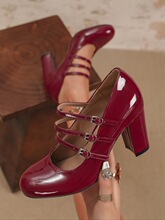 P 71336 Mary Jane Red Heel Shoes �ձ���������Ь �羳ŷ��