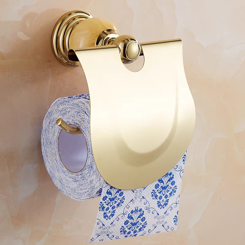 ヨーロッパ式の金色のタオル掛けのトイレの浴室の物置棚の穴開け式のタオル掛けのタオル掛けの棒セットの黄玉|undefined