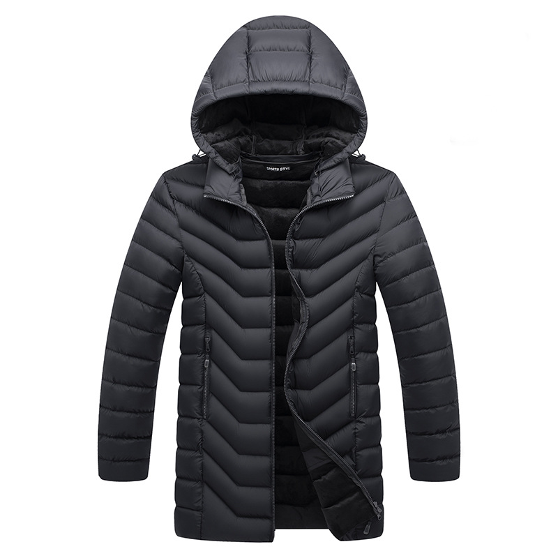 Abrigo de algodón acolchado de media longitud para hombres transfronterizo Amazon supply abrigo cálido de algodón ligero acolchado de algodón
