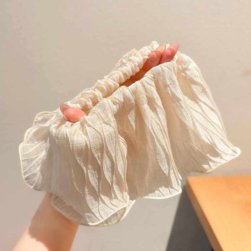 Primavera y verano coreanos plegado anillo de cabello colostal de alto nivel cuerda de cabello flor de cabello versátil simple cuerda de cabello colostal de cerdo