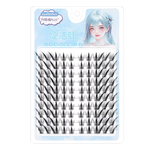 Glue type 10 rows 100 clusters of thick nine-tailed rabbit 9-13mm