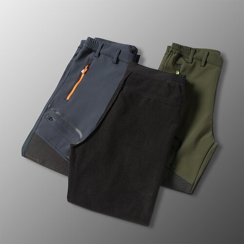 Outdoor sports trousers for men and women, thickened velvet, autumn and winter large size waterproof soft shell fleece ski mountaineering trousers
