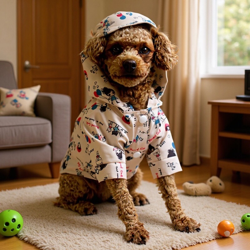 26 Clearance Puppy Hooded Raincoat Dog Ultra-Lightweight Premium Waterproof Jacket Cartoon Pet Spring and Autumn Rainwear Clothing