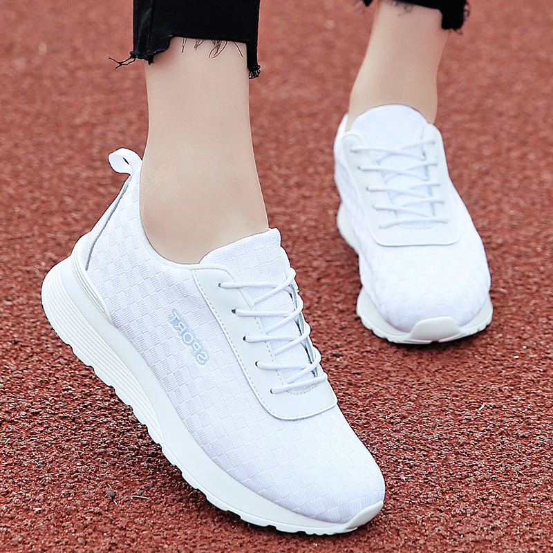 2024 New Sports Shoes for Women, Mesh Flats Shoes, Versatile Travel Running Shoes, Platform Lace-Up Breathable Casual Shoes for Women