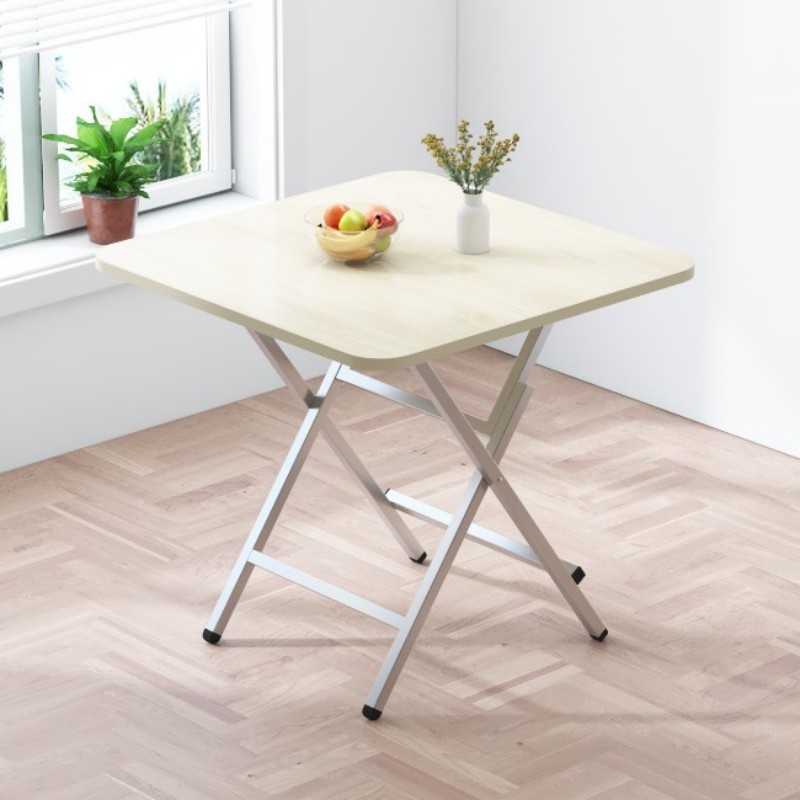 Mesa plegable, mesa de comedor casera, mesa de comedor portátil simple, mesa cuadrada de alquiler, mesa cuadrada simple de comedor