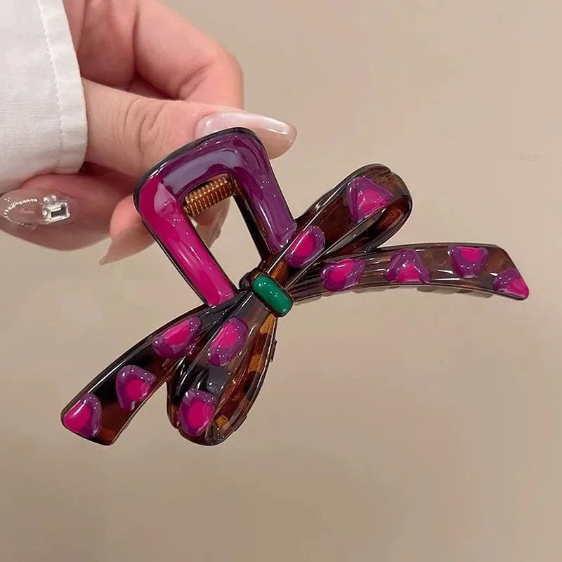 Contrast pink and purple irregular bow tie