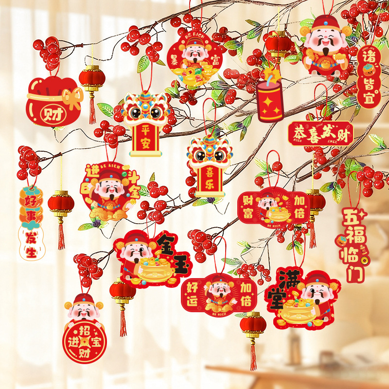 2026 chinese new year decorative small pendant horse year greenery bonsai hanging decoration card tag new year small elevator new year goods