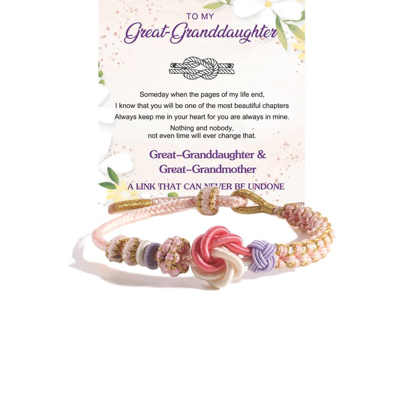 Amazon New Peach Blossom Festival Hand-woven Hand Rope for Daughter Granddaughter Mother Gift Design Elegant Bracelet