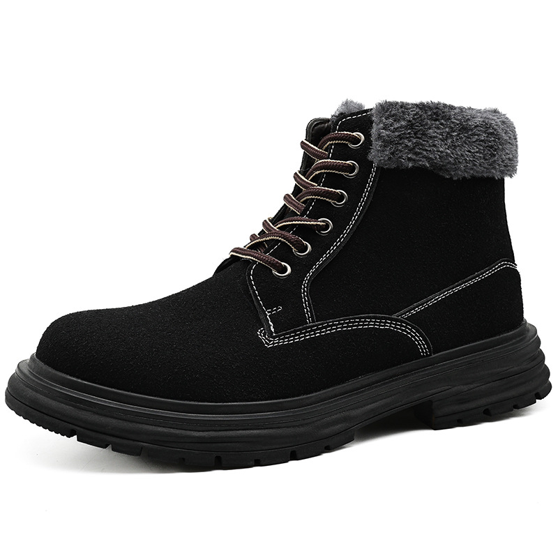 Men's Shoes men's autumn and winter shoes plus velvet thick cotton shoes men's outdoor Northeast snow boots winter men's thick soled cotton boots_vogvips.com