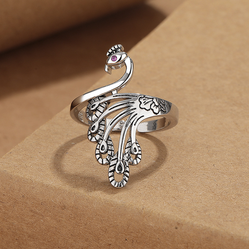 Retro ethnic adjustable ring for men and women
