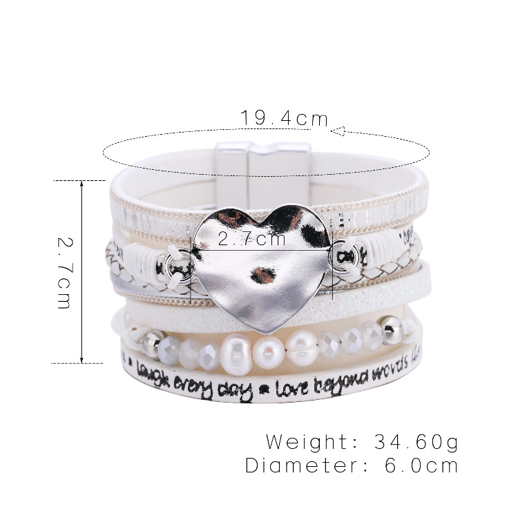 Fashion Multi-layer Heart-shape Pearl Leather Bracelet display picture 19