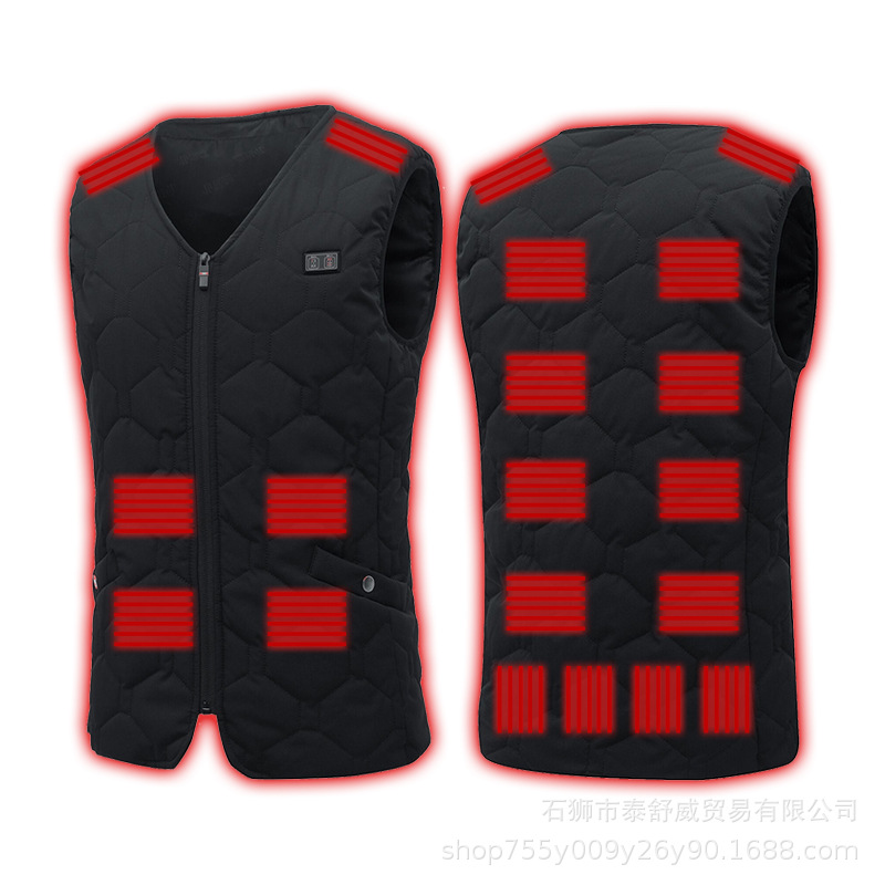 Invierno nuevo chaleco de calentamiento inteligente transfronterizo al por mayor 20 zona chaleco de calentamiento eléctrico calentador interior chaleco de calentamiento eléctrico