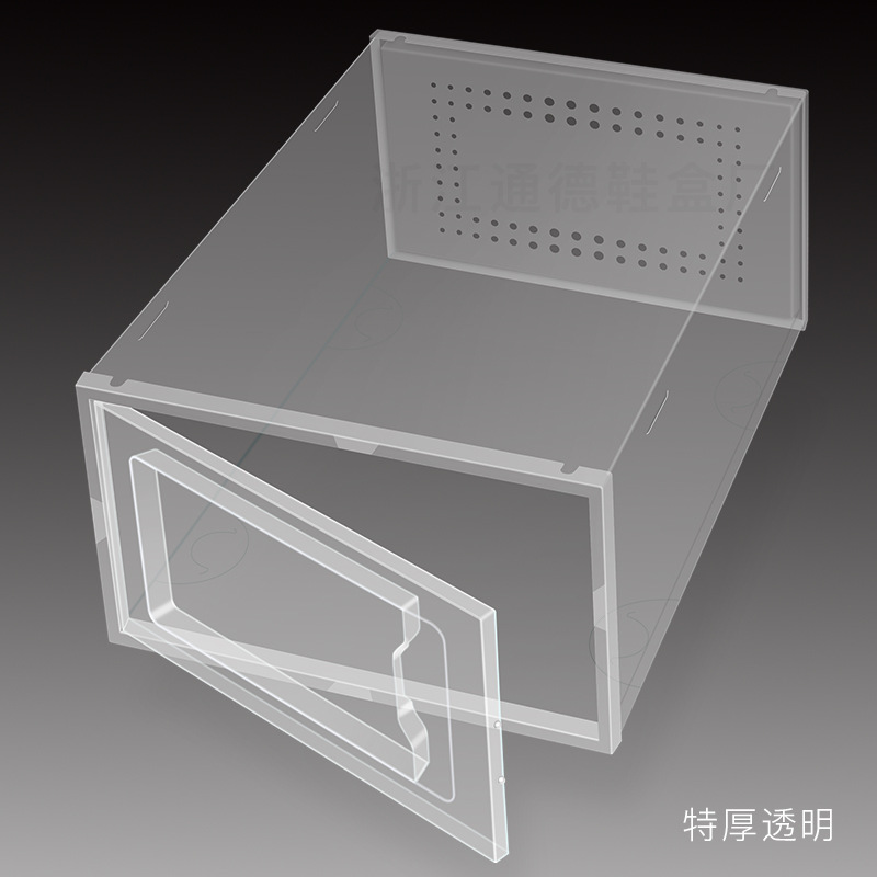 Caja de almacenamiento de zapatos transparente - Apertura lateral, gabinete para hogar, venta al por mayor, tamaño grande