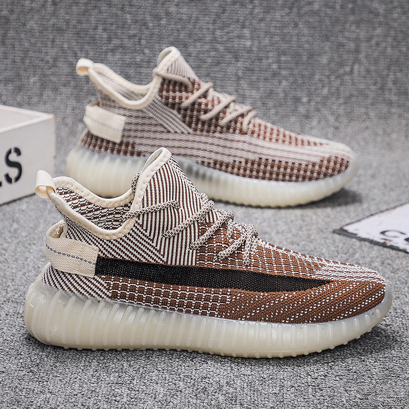 Factory Wholesale New Jelly-Soled Coconut Shoes for Men and Women, Breathable Fly-Knit Mesh Shoes, Versatile Casual Sports Shoes