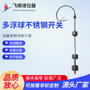 Multi-Float Stainless Steel Switch High Temperature Resistant Anti-Corrosion Magnetic Reed Switch Float Sensor