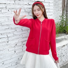 女装秋冬季韩版新款小香风拉链针织开衫卫衣春装现货休闲女士外套