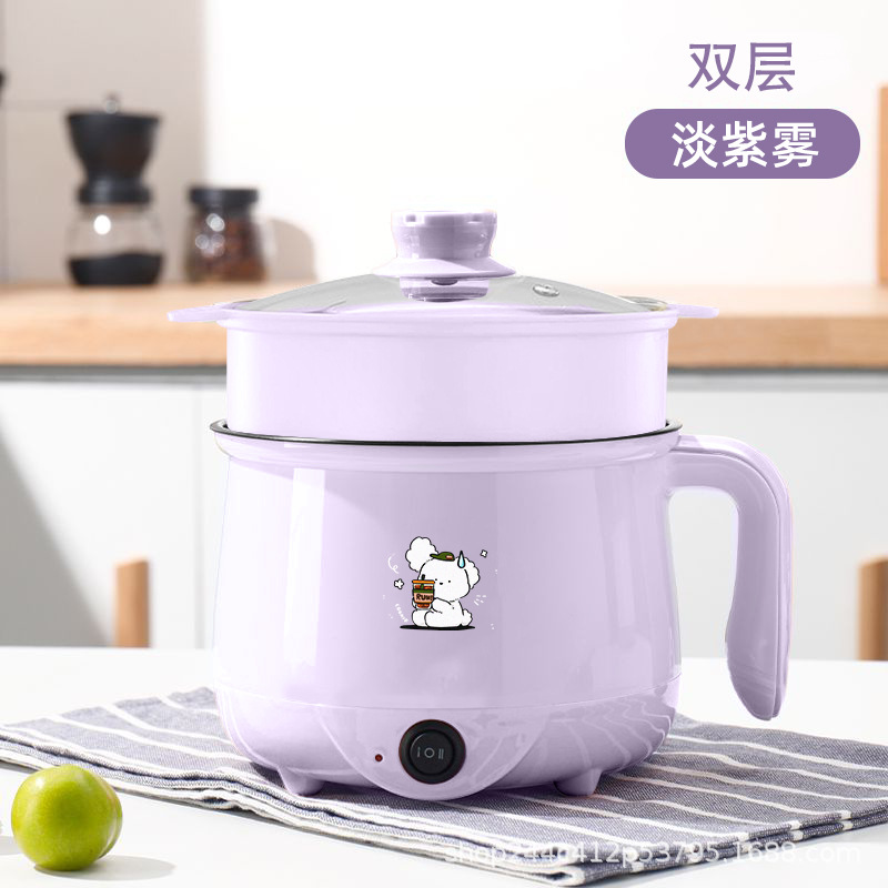보라색 전기밥솥 + 찜기 [스테인리스 라이너] 두꺼워짐