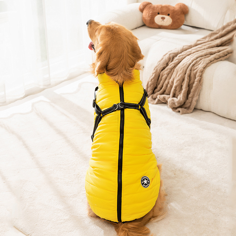 Transfronterizos de moda de color sólido fuera de tracción chaleco perros grandes perros de otoño y invierno mascotas ropa de perro al por mayor image 2