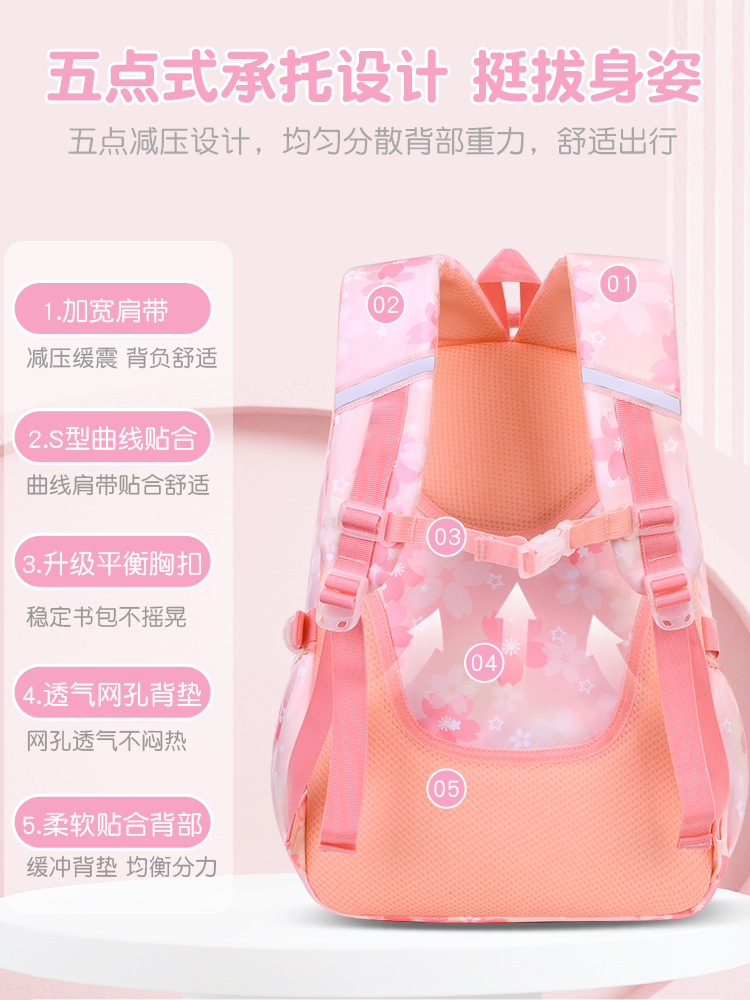 Mochila escolar infantil para estudiantes de primaria de grado 1 - 3 - 6 chicas lindas moda dulce gran capacidad de hombro ligero