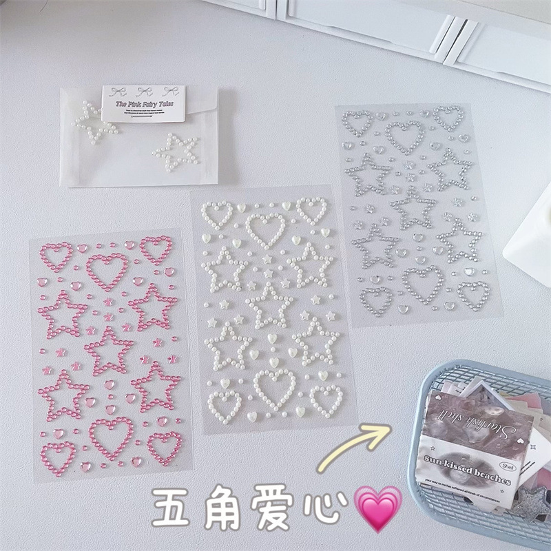 Five-pointed Star Cross-border Shining Stage Makeup Face Female Princess Style Children's Dress-up Crystal Stickers Diamond Stickers Makeup Performance