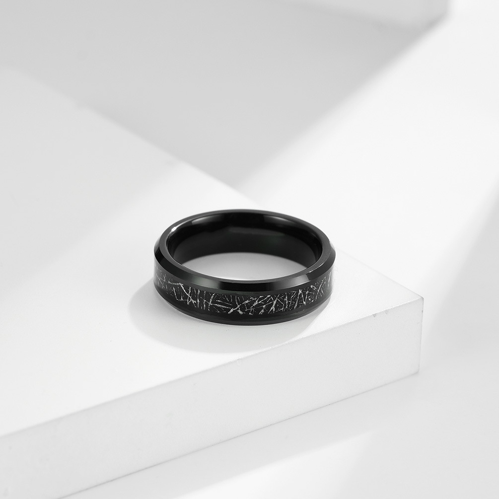 Daily Occasion Casual Simple Style Round Tungsten Steel Polishing Men's Rings