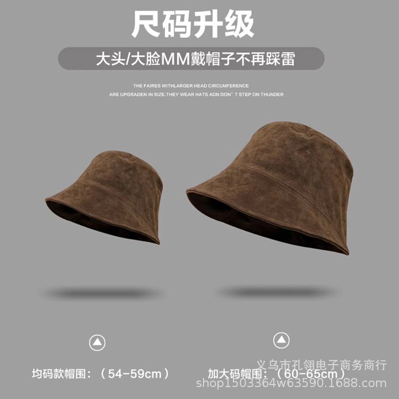 加大加宽渔夫帽子女款2025新款复古高级感盆帽大头围显脸小遮阳帽|undefined