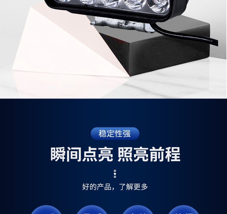 Modified External Electric Motorcycle Lights, Ultra-Bright 12V-60V Three-Wheel Electric Vehicle High-Intensity Led Headlights, Powerful Spotlights