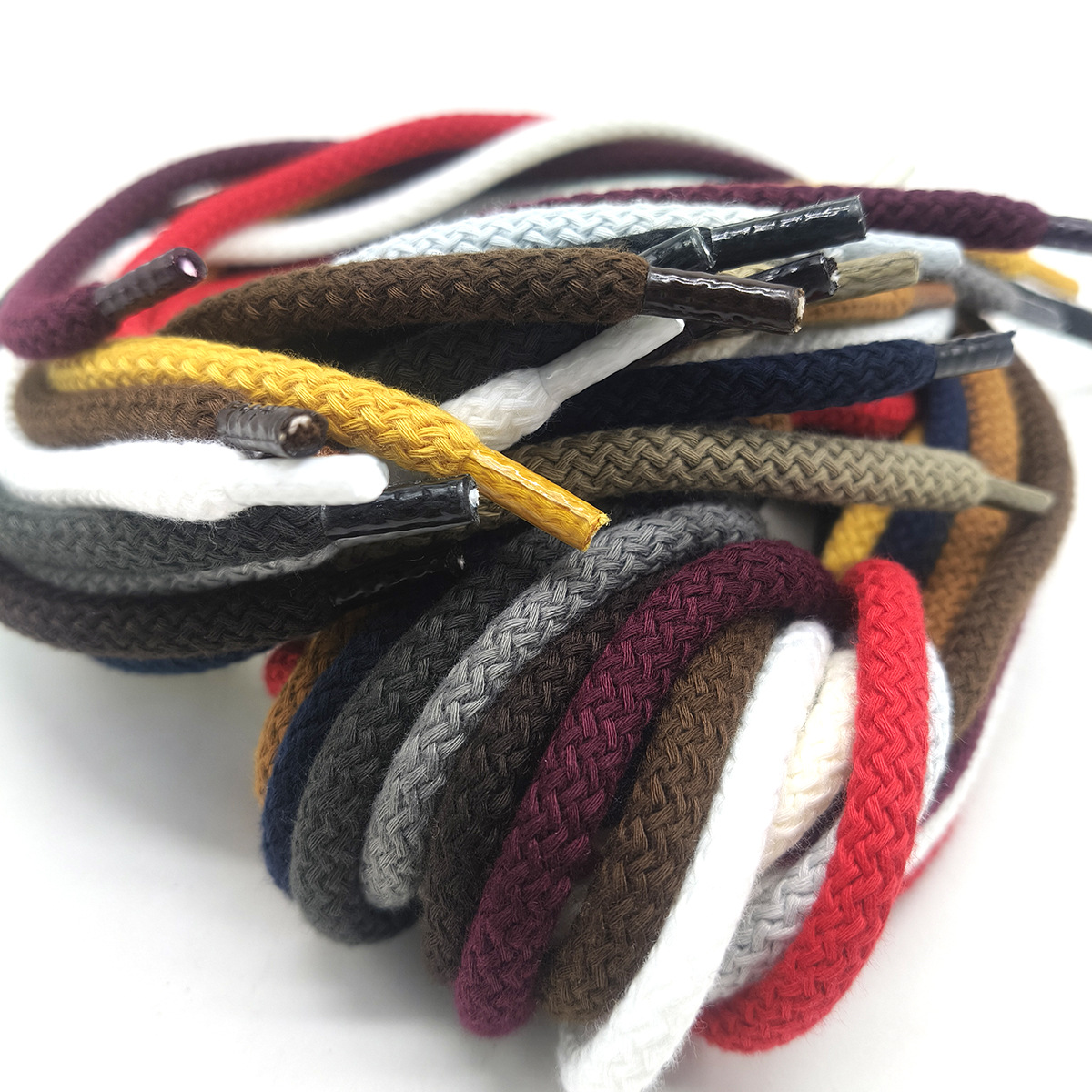 120 color 5mm algodón color universal sólido redondo cordones de zapatos casuales multicolores zapatos blancos negros y blancos cordones de zapatos de baloncesto