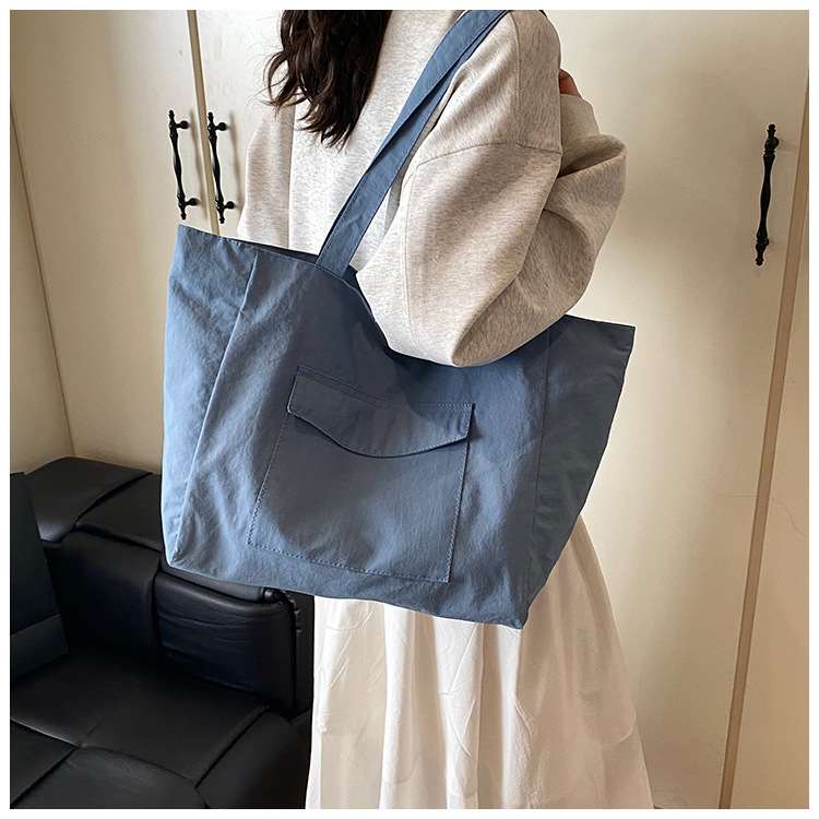 Cross-border laid-back style nylon bag for women 2025 new casual large-capacity shopping handbag, simple and lightweight single-shoulder bag undefined