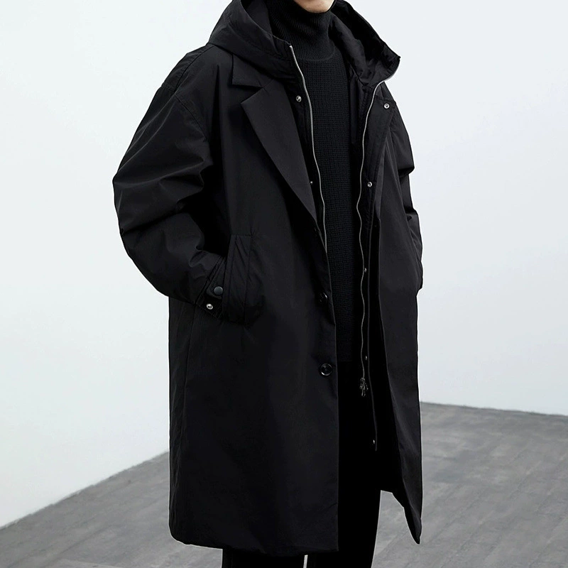 Стильная зимняя куртка, набор с капюшоном, trench coat, корейский стиль