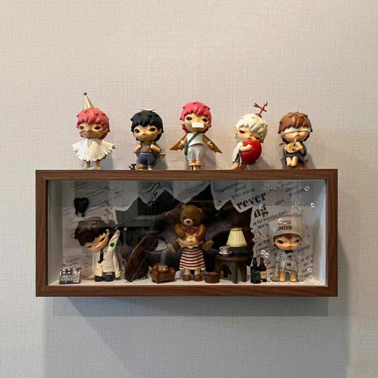 Bubble Mart photo frame with hollow 5 specimen blind box style decoration table collection wall display diy wholesale