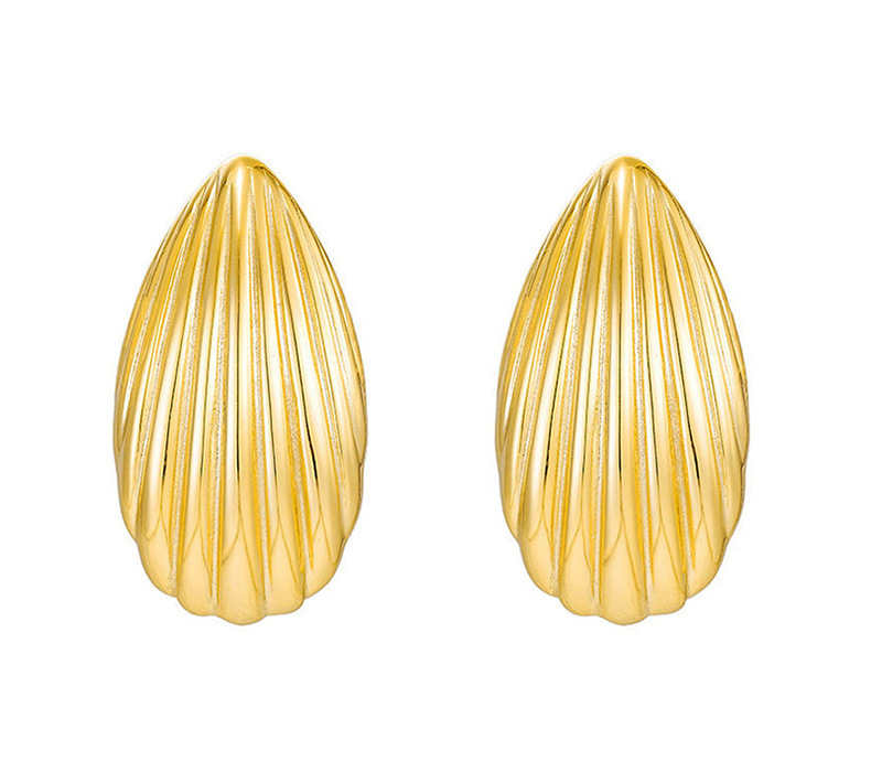 1 Pair Quantity 1 Pair 925 Sterling Silver 925 Sterling Silver Earrings Geometric Melon Seed Shape Ear Studs