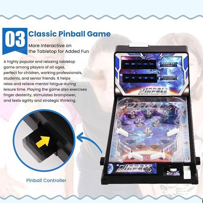 国境を越えたAmazonの人気の電気音楽カウントピンボールマシン子供用教育デスクトップゲームクラシックピンボールマシン|undefined