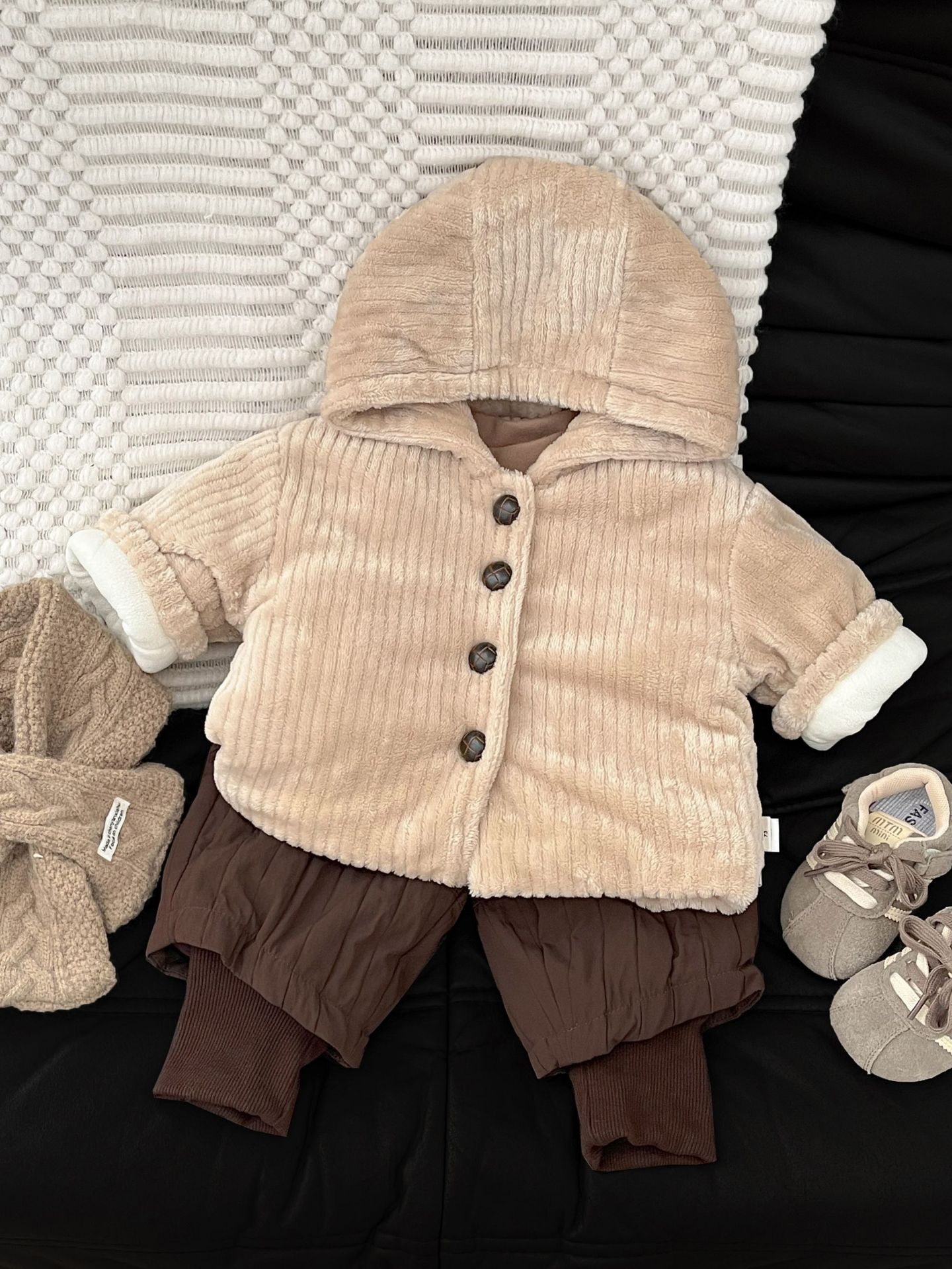 Baby retro chaqueta de algodón invierno para niños y niñas de género neutro con suéter de algodón más grueso y cálido