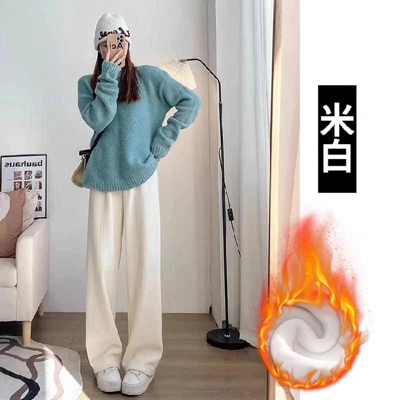 孕妇裤子春秋外穿阔腿裤秋季新款小个子大码加绒休闲直筒裤女秋冬|undefined