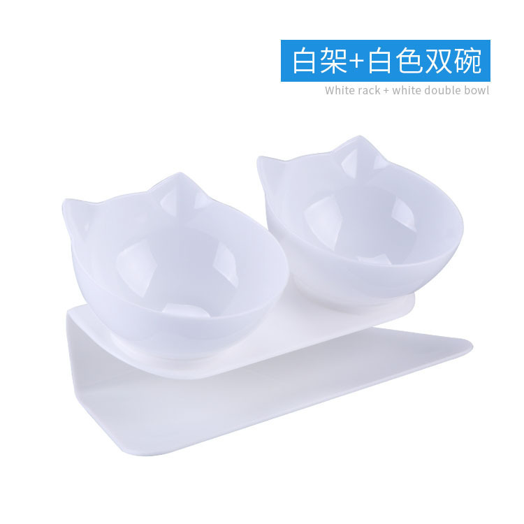 애완동물 이중그릇-화이트