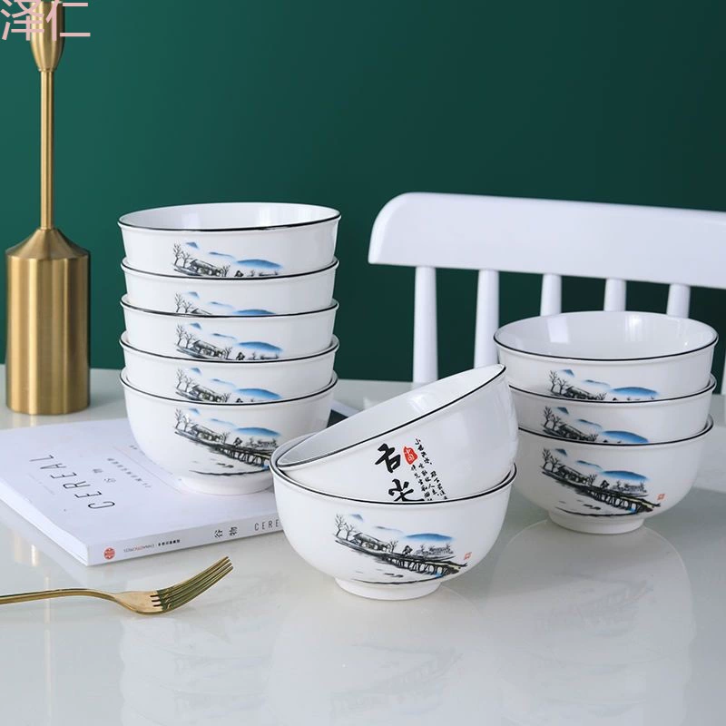 Ceramic big tableware for food, increased thickness, 10 pieces