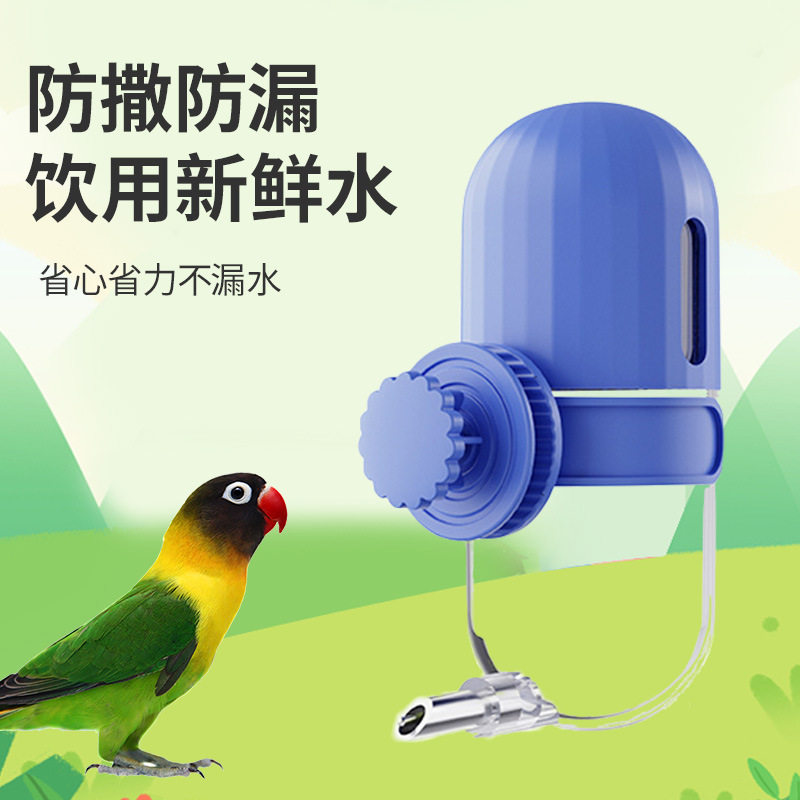 鹦鹉小宠饮水器撞针胶囊式水壶防漏防溅防污染小太阳鸟用喝水神器