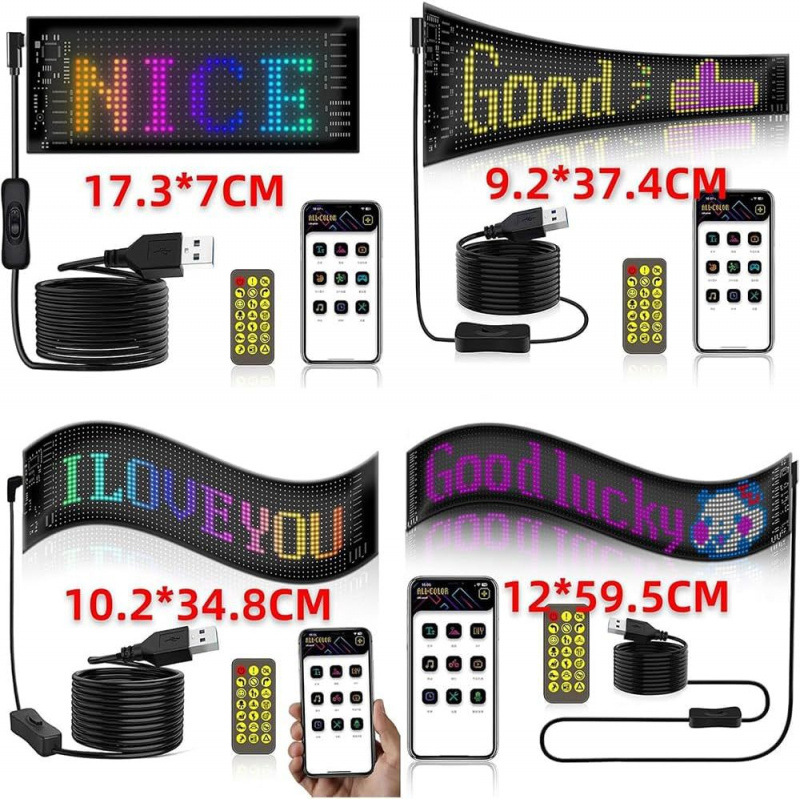 Explosiones transfronterizas flexibles publicidad LED pantalla suave APP pantalla de control Bluetooth de automóvil se puede doblar y rodar