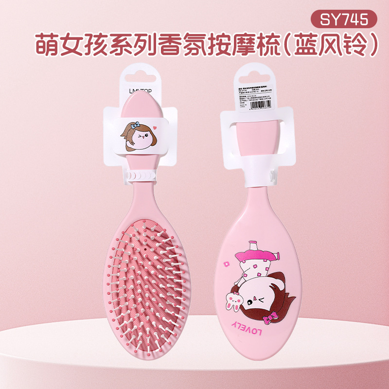 LMLTOP mini rosa masaje airbag peine caricatura lindo cabello portátil peine de cabello de aire acelerado