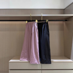 031727    新品薄款女裤高腰直筒休闲 两色脚后跟开叉裤阔腿2025