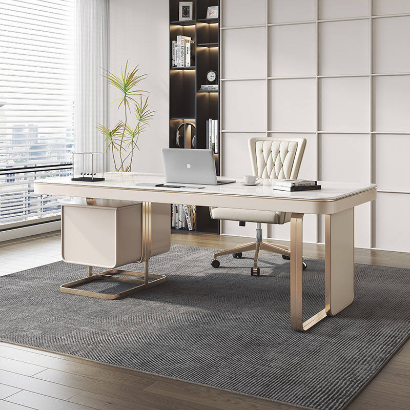 Desk Light Luxury Modern Simple Style High-End Slate Office Desk and Chair Computer Desk Designer Desk Study Desk Desk Light Luxury Modern Simple Style High-End Slate Office Desk and Chair Computer Desk Designer Desk Study Desk